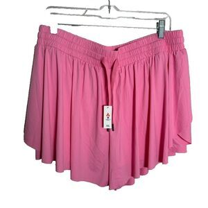Liberty Pro Shorts Women's XXL Pink Athletic Ruffle Pleated Pull On Lined Active